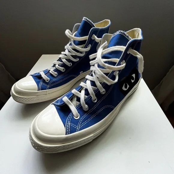 CONVERSE X COMME DES GARCONS PLAY ALL STAR CHUCK '70 HI - BLUE - Picture 3 of 4